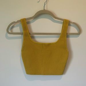 babaton yellow crop top